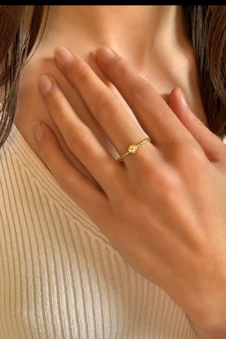 Anello - Argento placcato oro giallo e diamanti