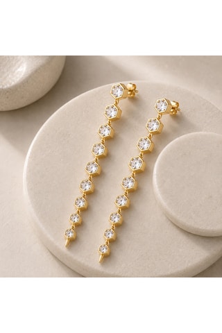 Orecchini - Argento placcato oro giallo e zirconi