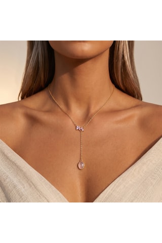 Collana - Argento e quarzo rosa
