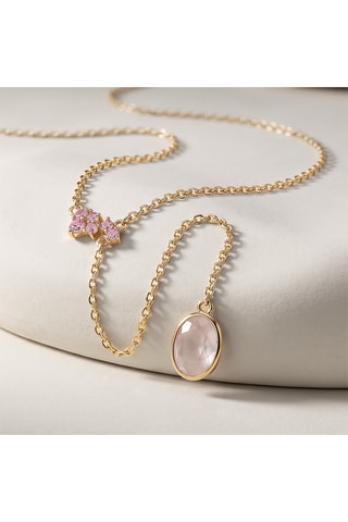 Collana - Argento e quarzo rosa