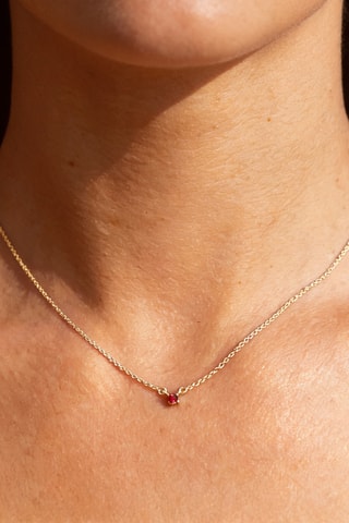 Collana Argento placcato oro giallo e rubino