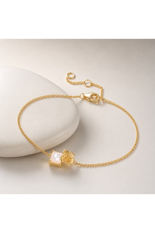 Bracciale - Argento placcato oro giallo e perla coltivata