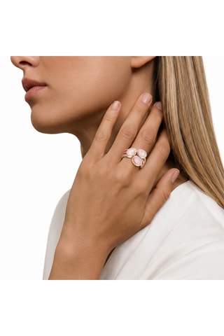 Anello - Argento placcato oro rosa e quarzo rosa