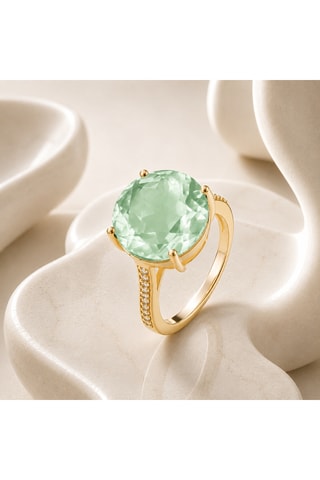 Anello - Argento sterling laminato oro fino giallo e ametista