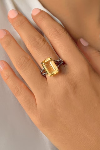 Anello - Argento e citrino