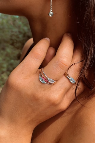 Anello - Argento e topazio