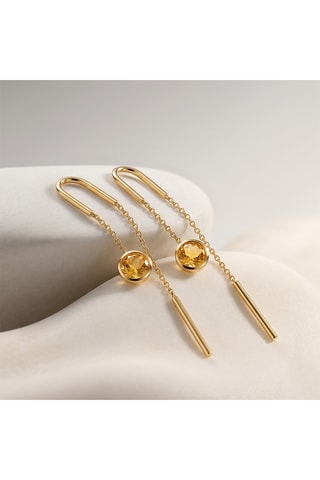 Orecchini - Argento placcato oro giallo e citrini