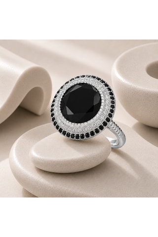 Anello - Argento e onice