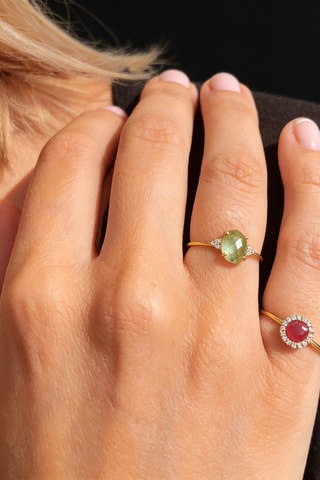 Anello - Argento placcato oro rosa e ametista
