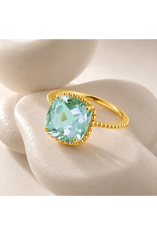 Anello - Argento placcato oro giallo e ametista