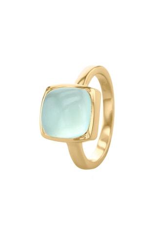 Anello - Argento placcato oro giallo e aqua calci