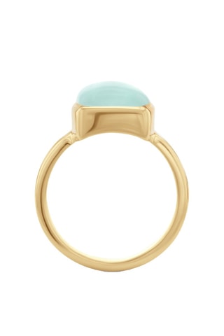 Anello - Argento placcato oro giallo e aqua calci