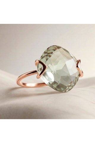Anello - Argento placcato oro rosa e ametista