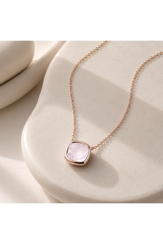 Collana Argento placcato oro rosa e quarzo
