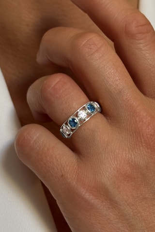 Anello - Argento, topazi e zirconi