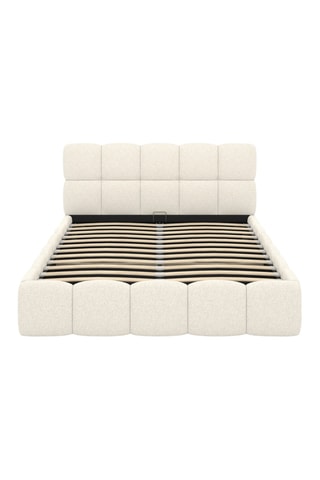Lit coffre Bubble en tissu bouclette avec sommier et tête de lit 140 x 190cm