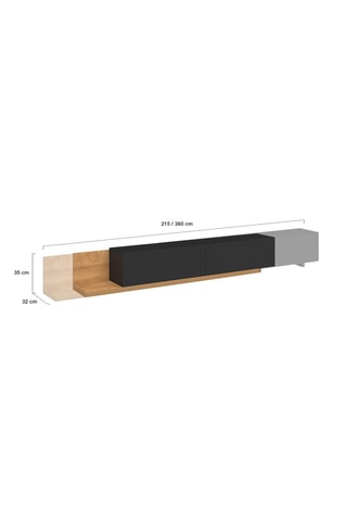 Meuble TV extensible Movena - 215/360 x 54 x 30 cm