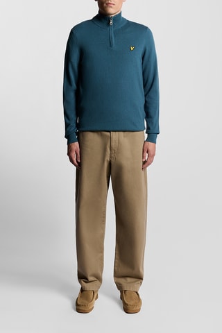 Camisola em lã merino - Azul-pato