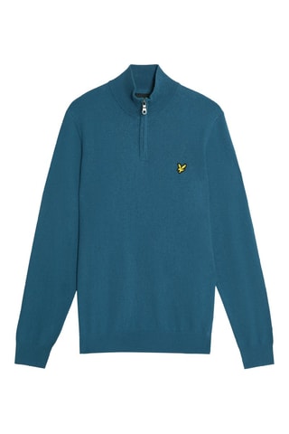 Camisola em lã merino - Azul-pato