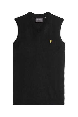Pull sans manches en mérinos - Noir