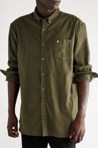Camisa regular - Verde-azeitona