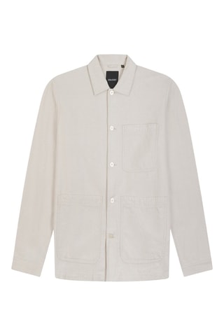 Sobrecamisa regular em linho - Cru