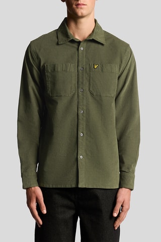 Camisa relaxed em veludo - Caqui