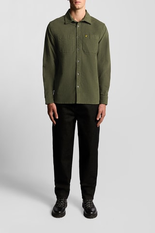 Camisa relaxed em veludo - Caqui