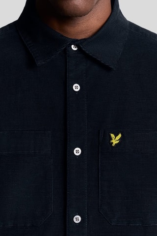 Camisa relaxed em veludo - Azul-marinho