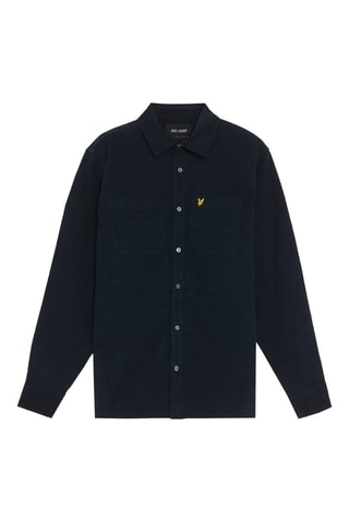 Camisa relaxed em veludo - Azul-marinho