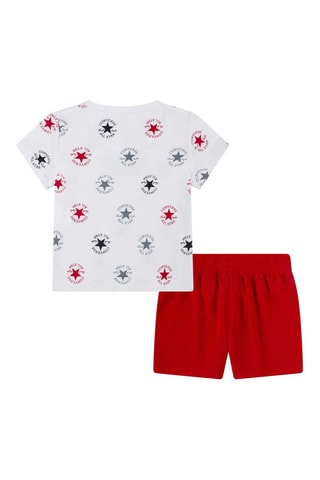 T-shirt e shorts - Bianco, nero, rosso e grigio