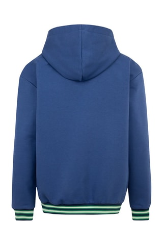 Felpa con cappuccio - Blu e bianco