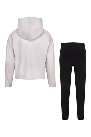 Felpa con cappuccio e leggings - Bianco