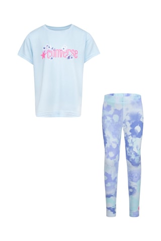 T-shirt e leggings - Blu e rosa
