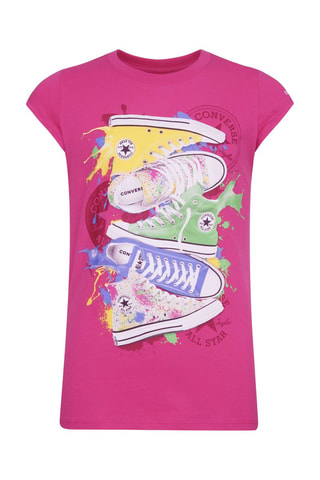 T-shirt - Bianco, verde, giallo e rosa