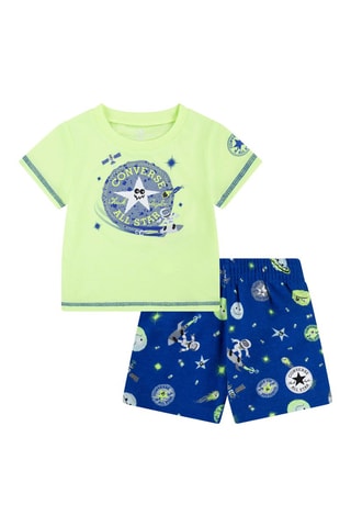 T-shirt e shorts - Bianco, nero, blu e verde