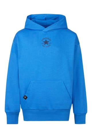 Felpa con cappuccio in cotone bio - Bianco e blu
