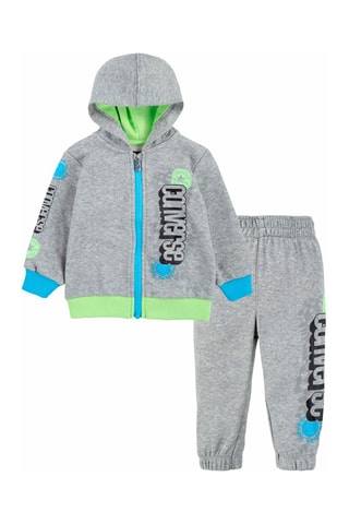Felpa con cappuccio e pantaloni sportivi - Nero, blu e grigio