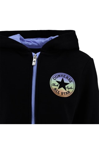 Felpa con cappuccio e shorts - Nero e viola