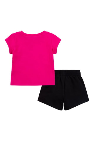 T-shirt e shorts - Nero e rosa