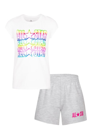 T-shirt e shorts - Bianco e grigio