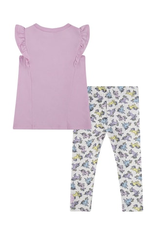 T-shirt e leggings - Bianco, nero, giallo, viola e rosa
