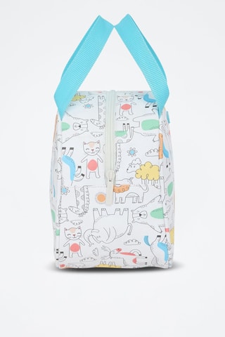 Sac à lunch isotherme - Beige et bleu