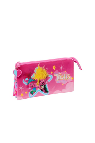 Trousse triple Les Trolls - Rose