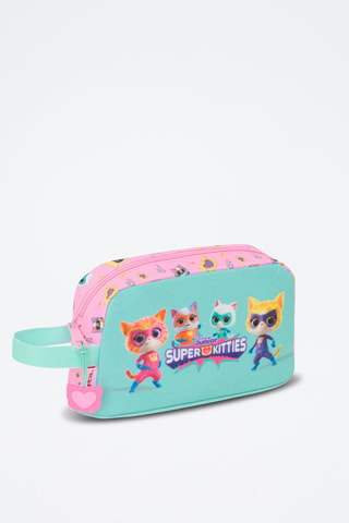 Sac à lunch isotherme Super Chatons - Bleu et rose