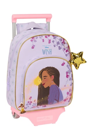 Sac à dos à roulettes Wish Asha et la Bonne Étoile Disney - Rose