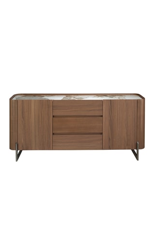 Credenza 2 ante in legno placcato noce - 180 x 80 x 45 cm