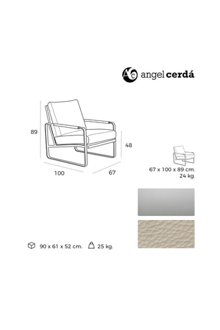 Poltrona- Beige -  67 x 100 x 89 cm