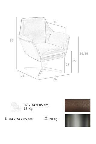 Poltrona  - Cognac - In pelle