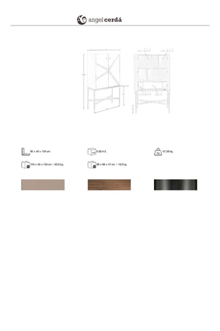 Credenza 2 ante in noce - 90 x 40 x 150 cm